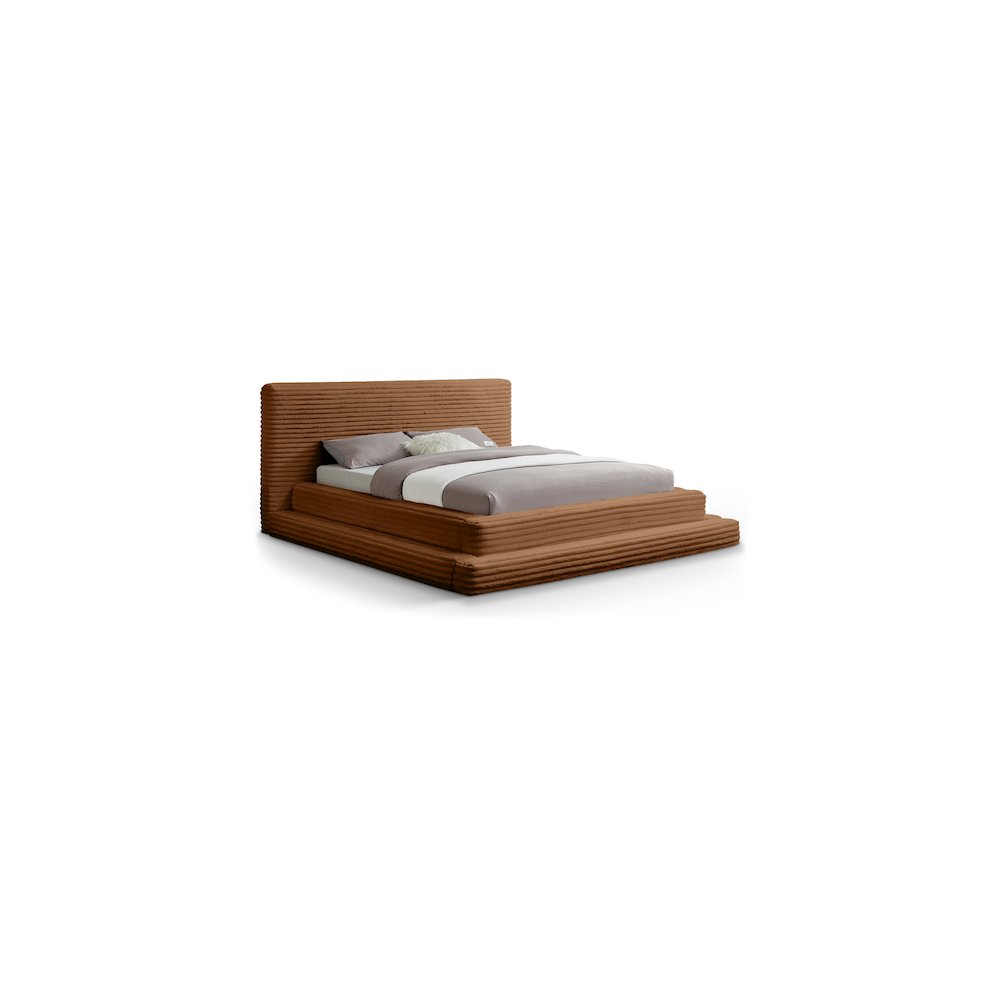 Drew Saddle Corduroy Fabric King Bed