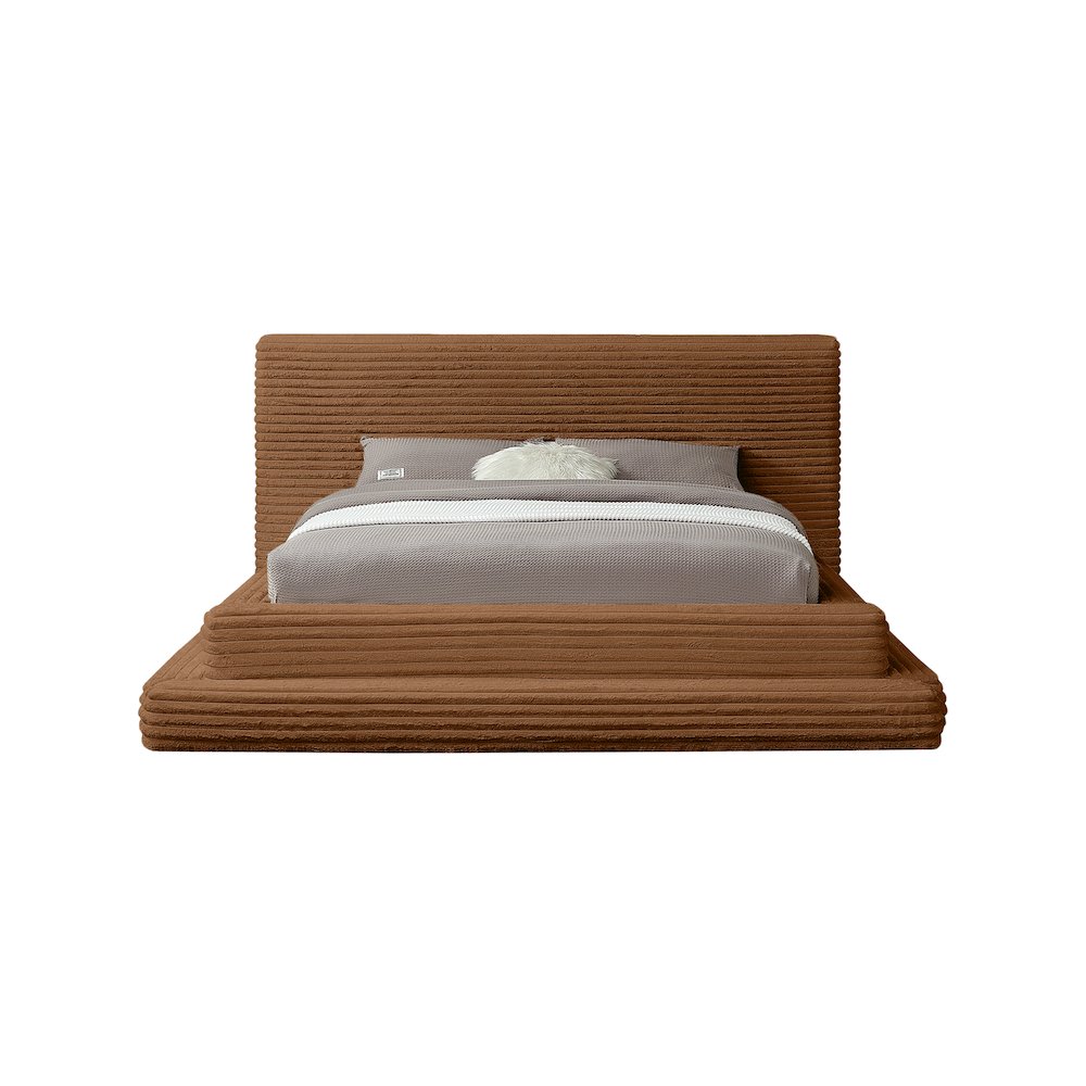 Drew Saddle Corduroy Fabric Queen Bed