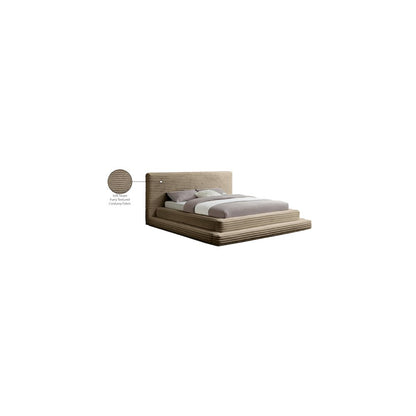 Drew Taupe Corduroy Fabric Full Bed