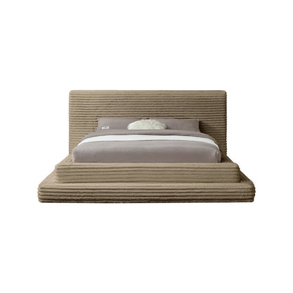 Drew Taupe Corduroy Fabric Full Bed