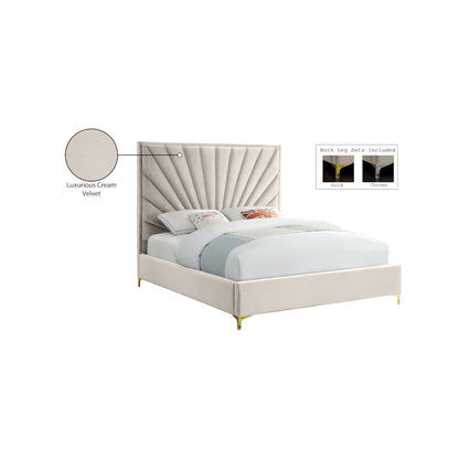 Eclipse Cream Velvet Full Bed