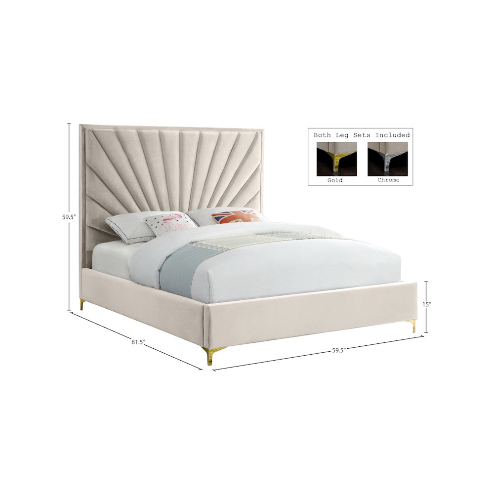 Eclipse Cream Velvet Full Bed