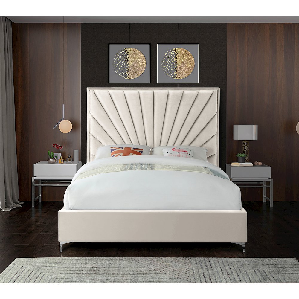 Eclipse Cream Velvet Full Bed