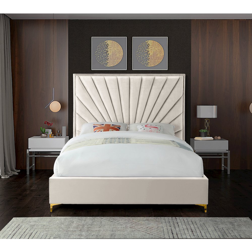 Eclipse Cream Velvet Full Bed