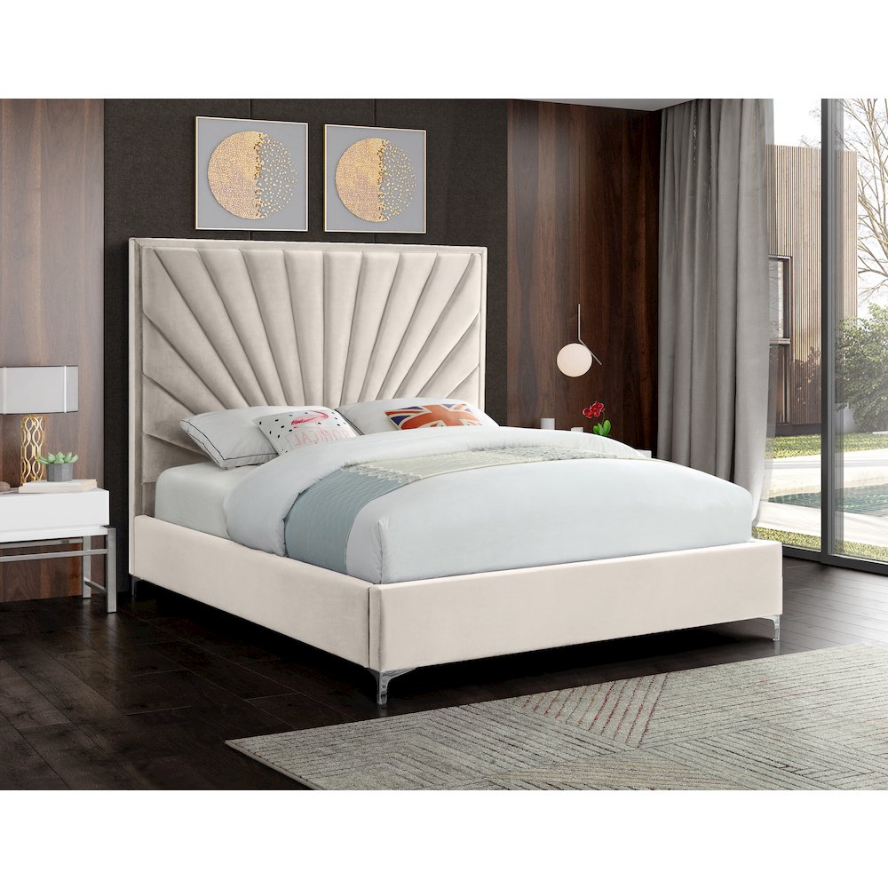 Eclipse Cream Velvet King Bed