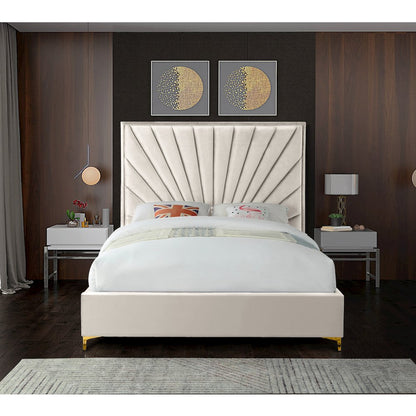 Eclipse Cream Velvet King Bed