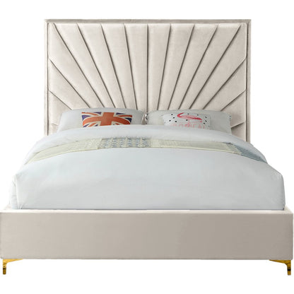 Eclipse Cream Velvet Queen Bed