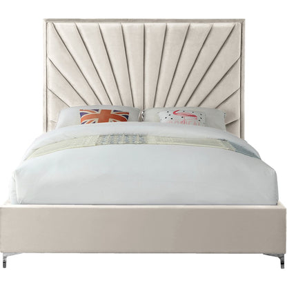 Eclipse Cream Velvet Queen Bed