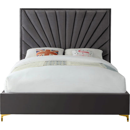 Eclipse Grey Velvet Full Bed