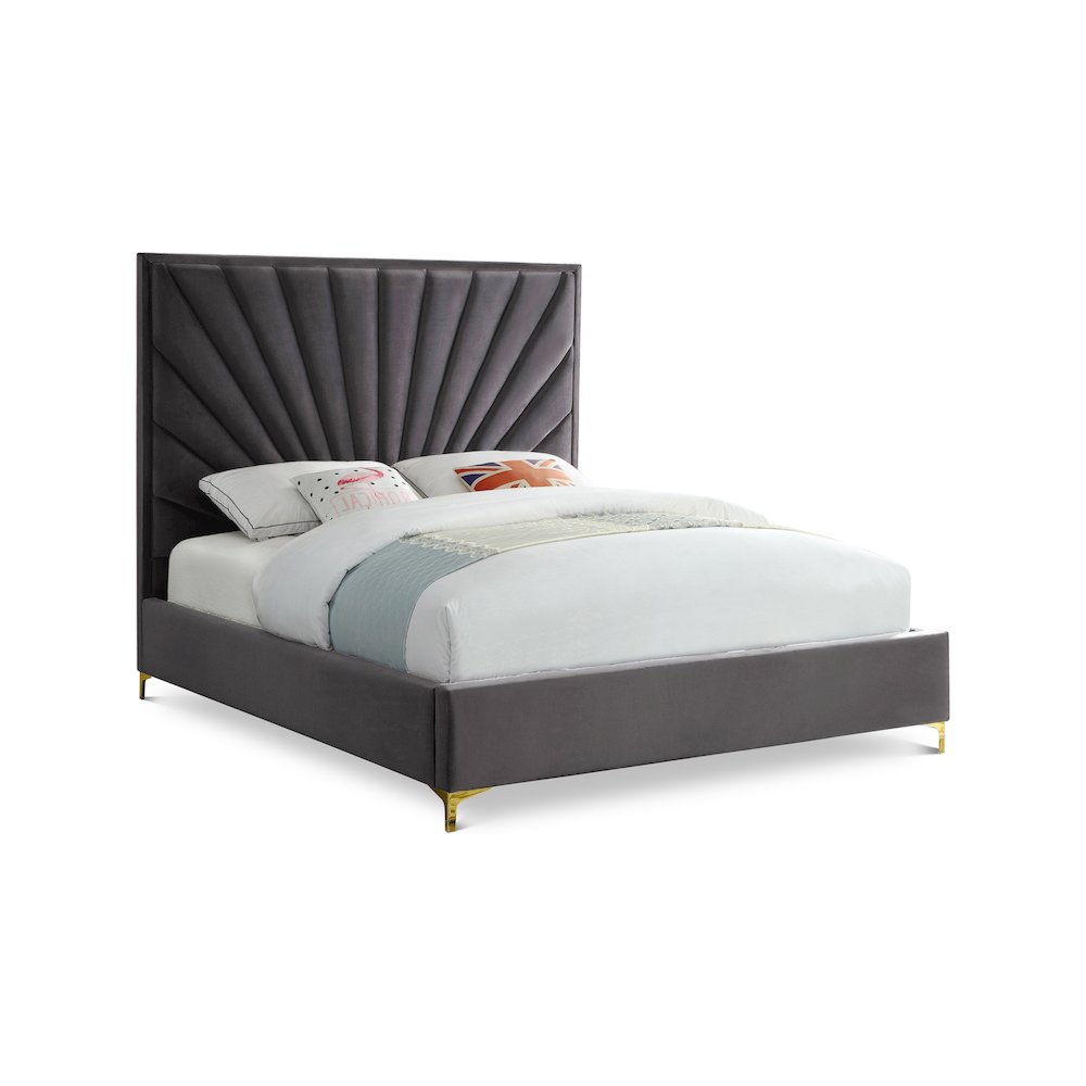 Eclipse Grey Velvet King Bed