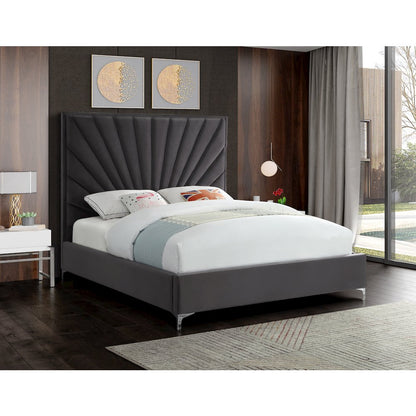Eclipse Grey Velvet King Bed