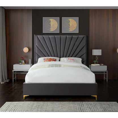 Eclipse Grey Velvet King Bed