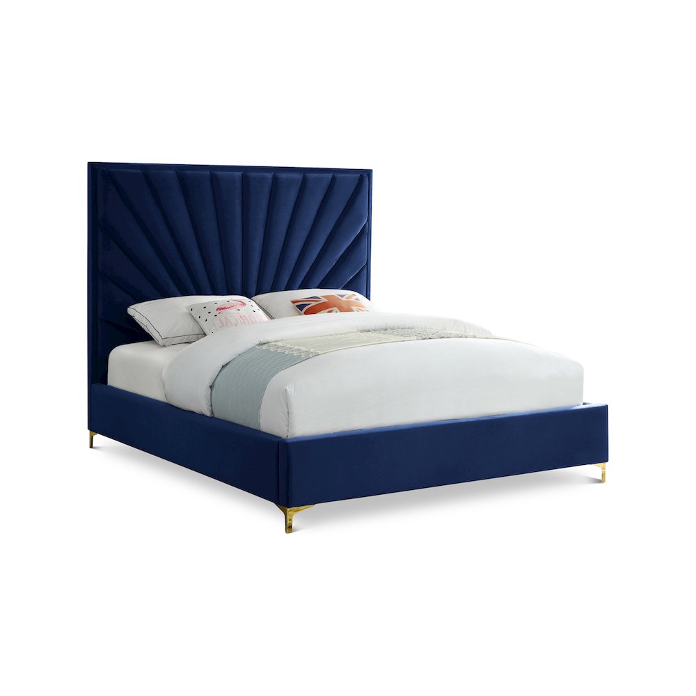 Eclipse Navy Velvet Full Bed