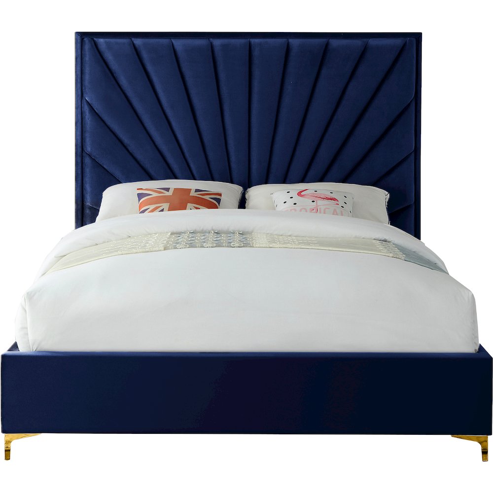 Eclipse Navy Velvet Full Bed