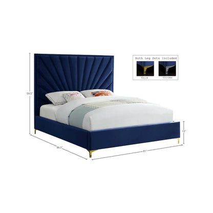 Eclipse Navy Velvet King Bed