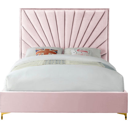 Eclipse Pink Velvet Queen Bed