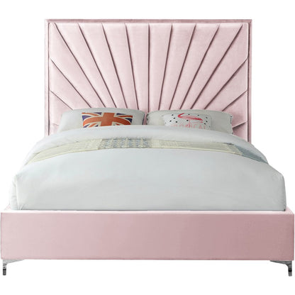 Eclipse Pink Velvet Queen Bed