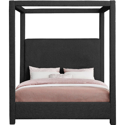 Eden Black Boucle Fabric Queen Bed