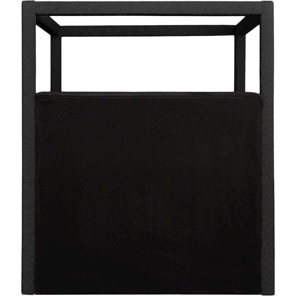 Eden Black Boucle Fabric Queen Bed