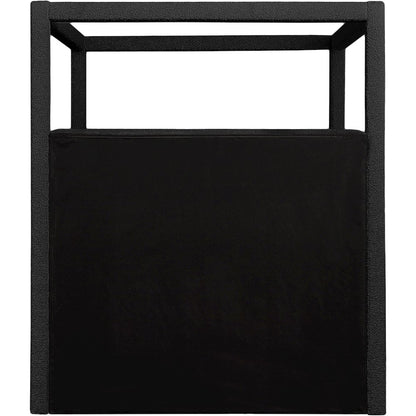 Eden Black Boucle Fabric Queen Bed