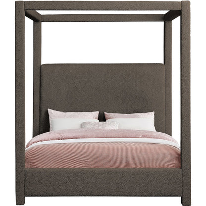 Eden Brown Boucle Fabric King Bed