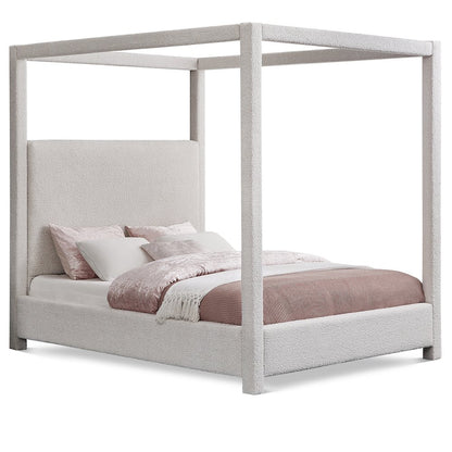 Eden Cream Boucle Fabric King Bed