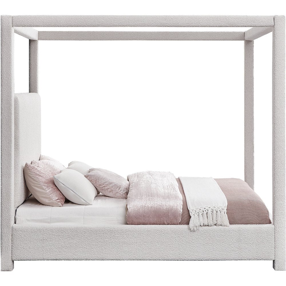 Eden Cream Boucle Fabric King Bed