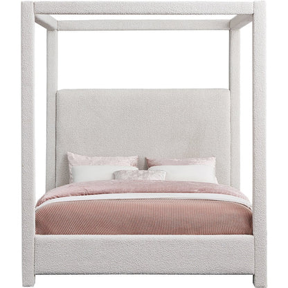 Eden Cream Boucle Fabric Queen Bed