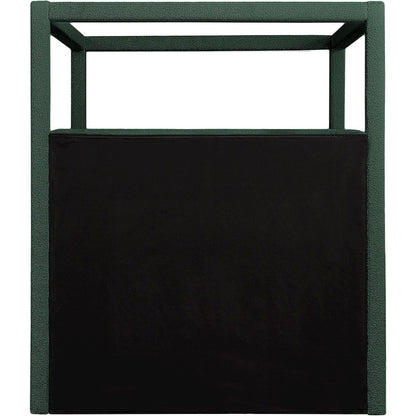 Eden Green Boucle Fabric Queen Bed
