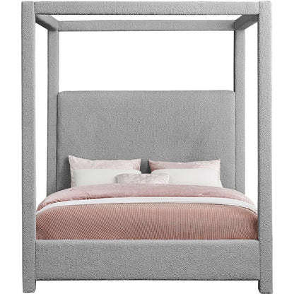 Eden Grey Boucle Fabric King Bed