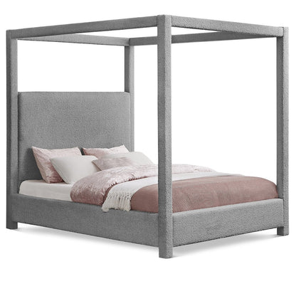 Eden Grey Boucle Fabric Queen Bed