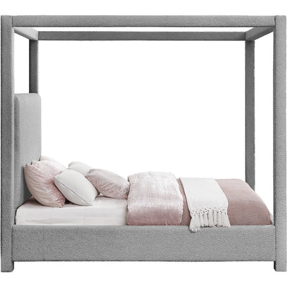 Eden Grey Boucle Fabric Queen Bed