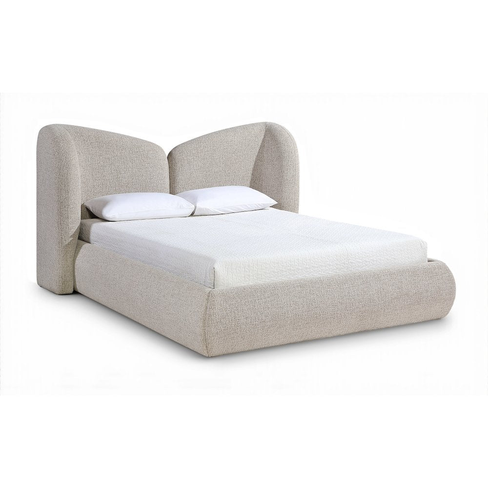 Elowen Beige Chenille Fabric Upholstered Full Bed