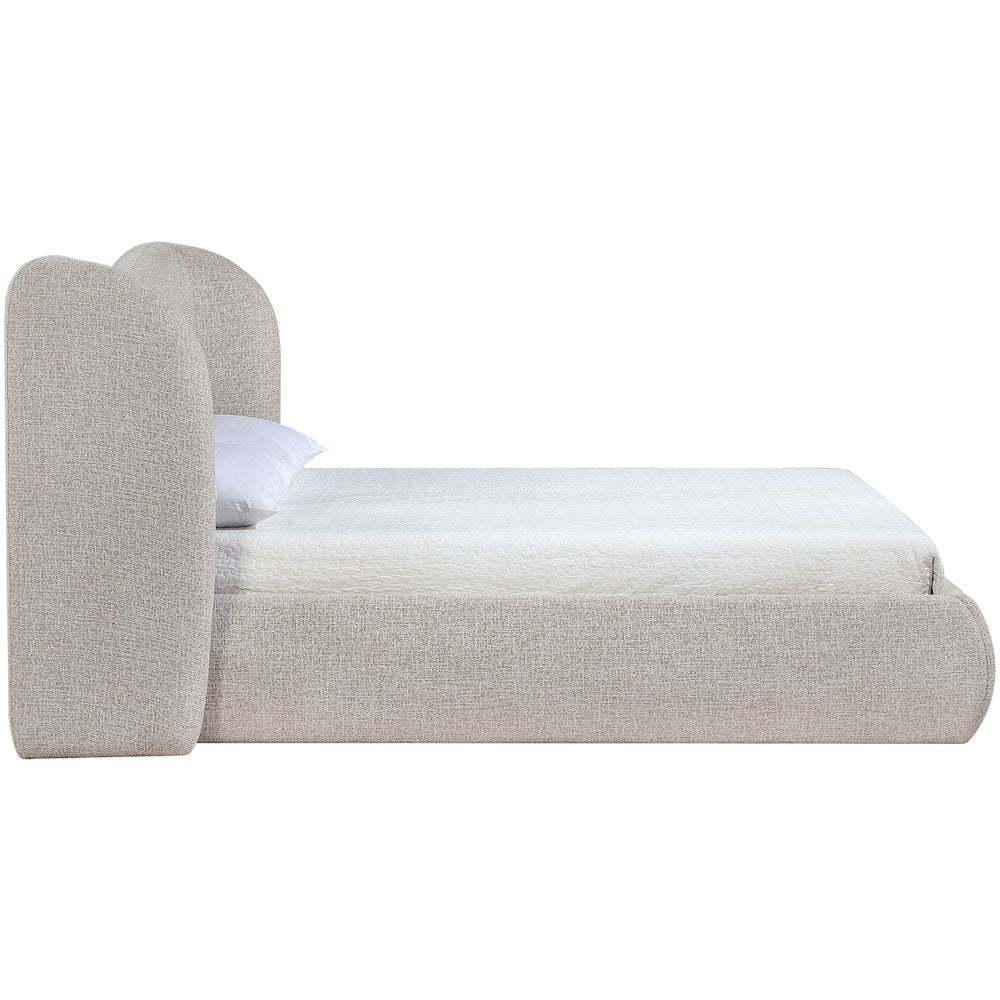 Elowen Beige Chenille Fabric Upholstered Full Bed