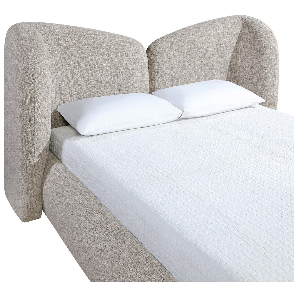 Elowen Beige Chenille Fabric Upholstered Full Bed