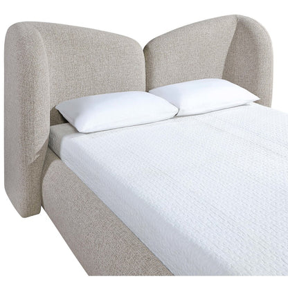 Elowen Beige Chenille Fabric Upholstered Full Bed