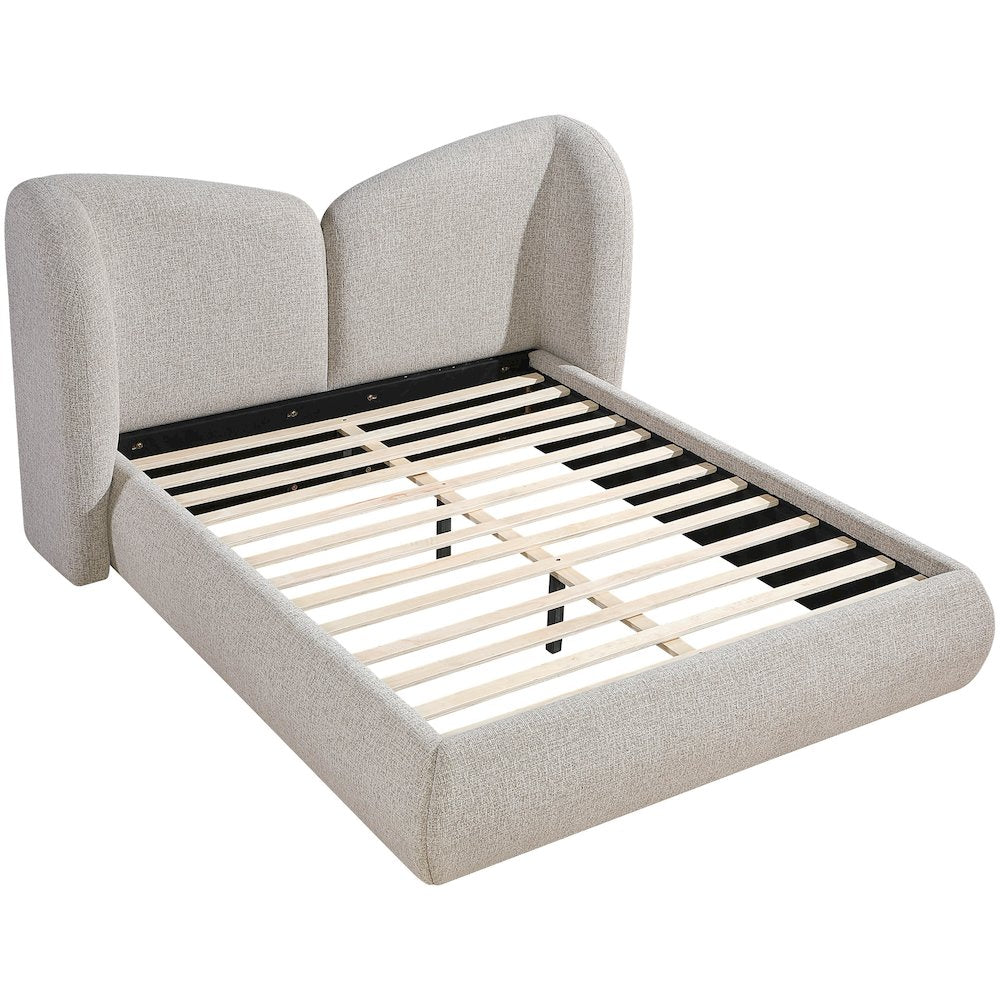 Elowen Beige Chenille Fabric Upholstered Full Bed
