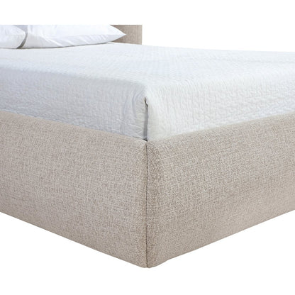 Elowen Beige Chenille Fabric Upholstered Queen Bed