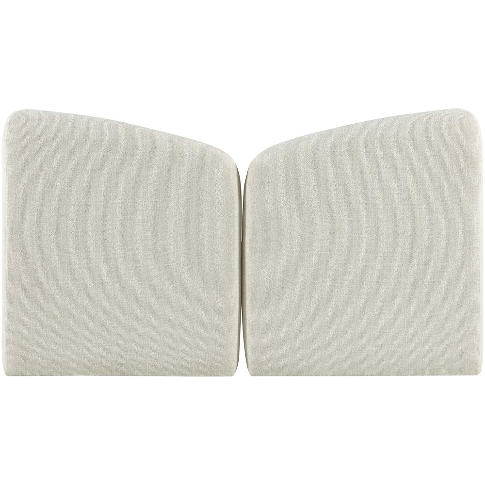 Elowen Cream Chenille Fabric Upholstered King Bed