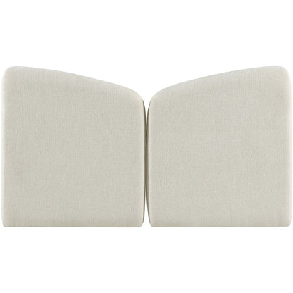 Elowen Cream Chenille Fabric Upholstered King Bed