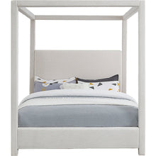Emerson Cream Linen Textured Fabric Full Bed