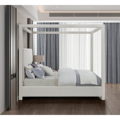 Emerson Cream Linen Textured Fabric Full Bed