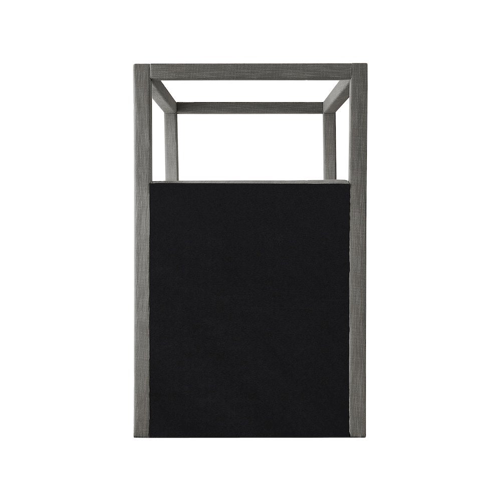 Emerson Grey Linen Textured Fabric Twin Bed