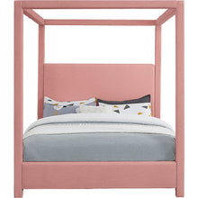 Emerson Light Pink Linen Textured Fabric Full Bed