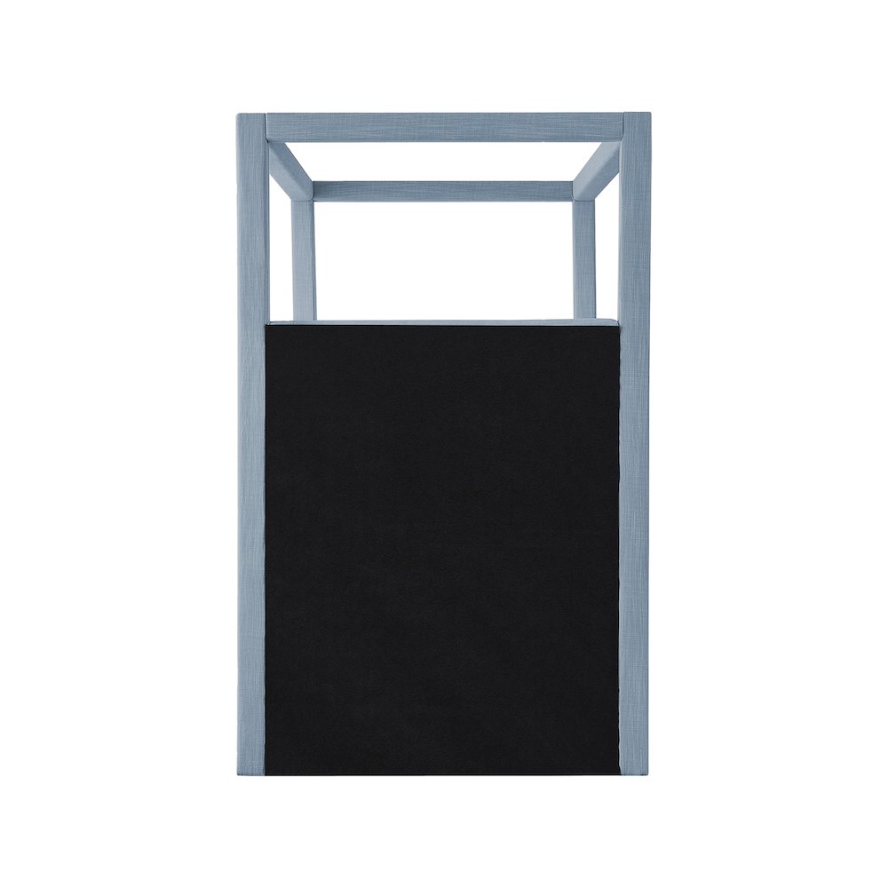 Emerson Sky Blue Linen Textured Fabric Twin Bed