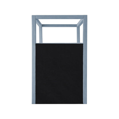 Emerson Sky Blue Linen Textured Fabric Twin Bed