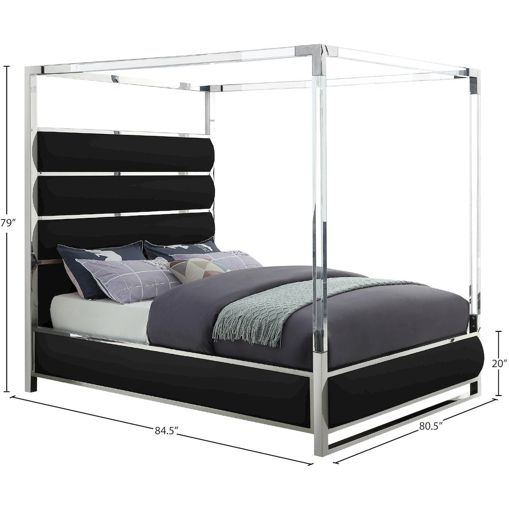 Encore Black Vegan Leather King Bed