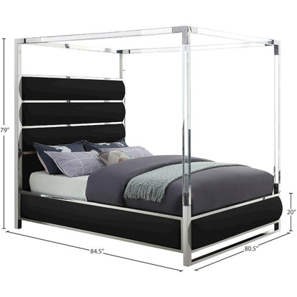 Encore Black Vegan Leather King Bed