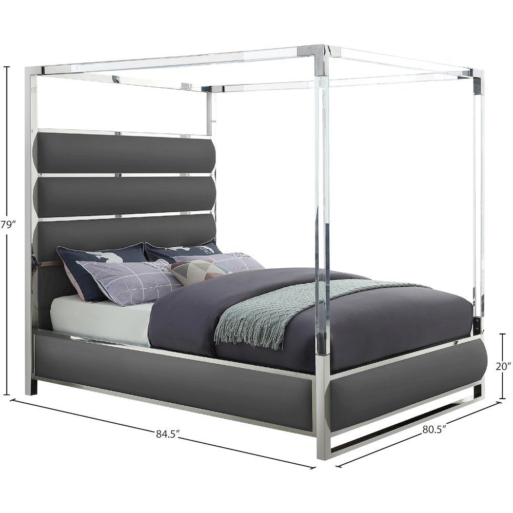 Encore Grey Vegan Leather King Bed