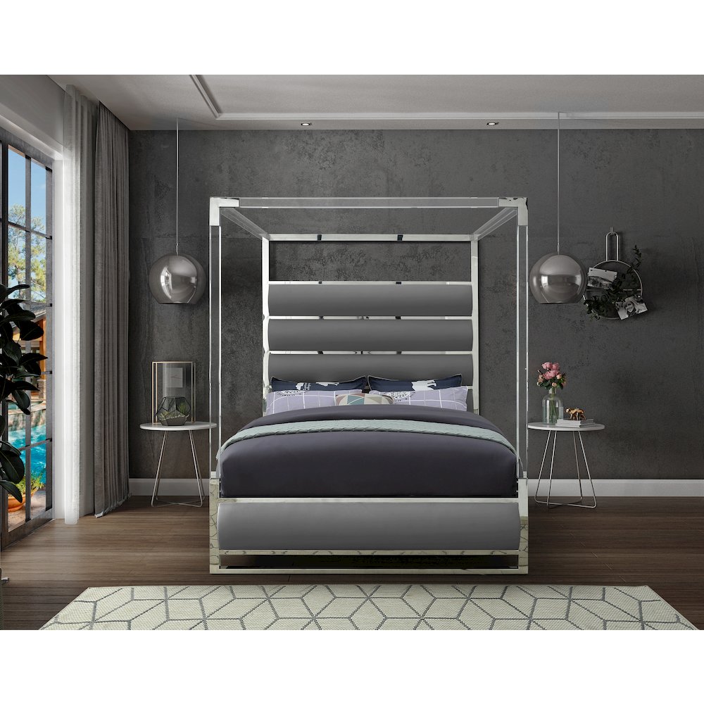 Encore Grey Vegan Leather King Bed